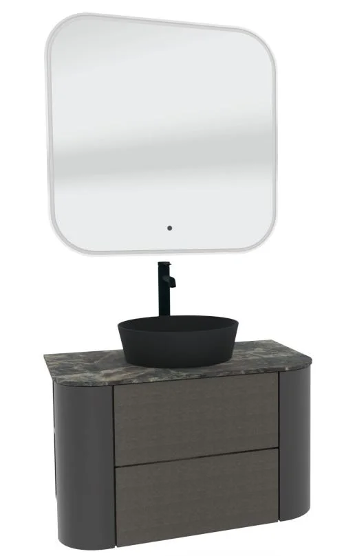 Puris Veluna Badmöbelset mit Aufsatzwaschtisch und Flächenspiegel - 80 cm - Ansicht 2