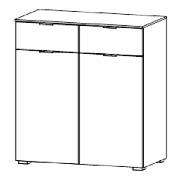 Kommode mit 2 Schubkästen und 2 Türen