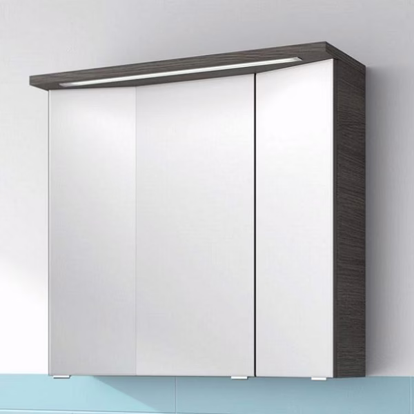 Spiegelschrank 3D mit LED-Leuchte im Kranzboden