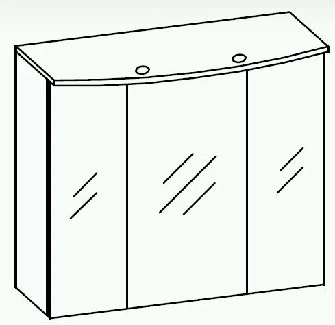Pelipal 3006 Spiegelschrank Schneeweiß glanz 3850.148112 - Ansicht 3