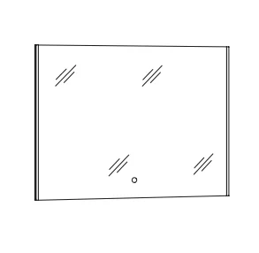 SPBSA8 Flächenspiegel, Sensorschalter, seitliche LED Beleuchtung, Helligkeit dimmbar - Maße: 80x70x2,8 cm