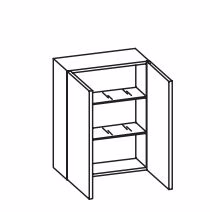 359.015330 Wandschrank / 2 Drehtüren / 2 Einlegeböden / inklusive Türdämpfer / Breite 53 cm / Höhe 70 cm / Tiefe 20 cm