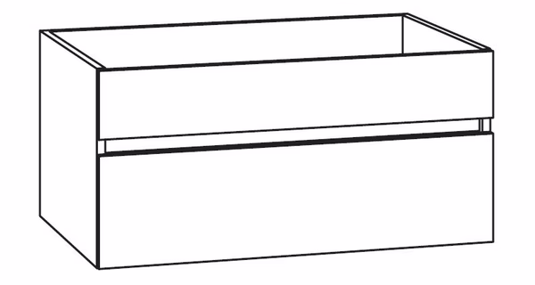 Waschtischunterschrank: 1 feste Blende, 1 Schubkasten (Höhe: 36,6 cm / Tiefe: 49,3 cm)