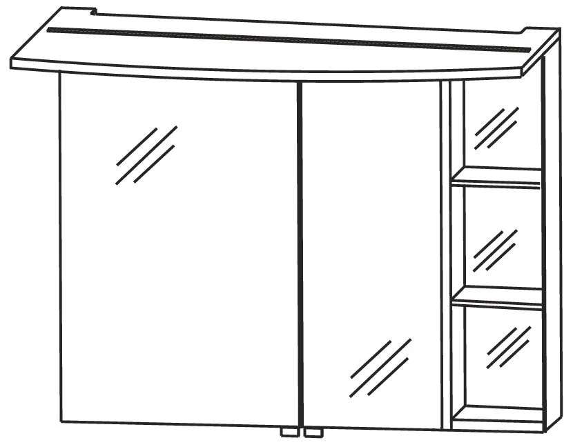 Puris Crescendo 2D Spiegelschrank 90 cm S2A439R76 - Ansicht 4