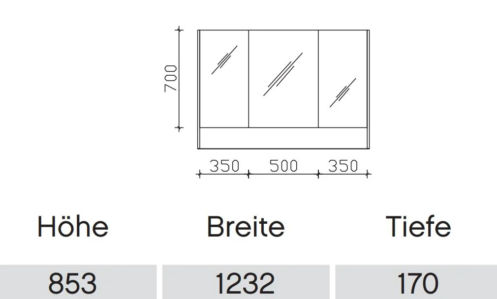 Pelipal 6040 Bad-Spiegelschrank mit offenem Fach / 123 cm SENE00212 - Ansicht 2