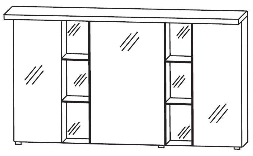 Puris Linea Spiegelschrank 130 cm S2A4213S1 Serie A - Ansicht 4