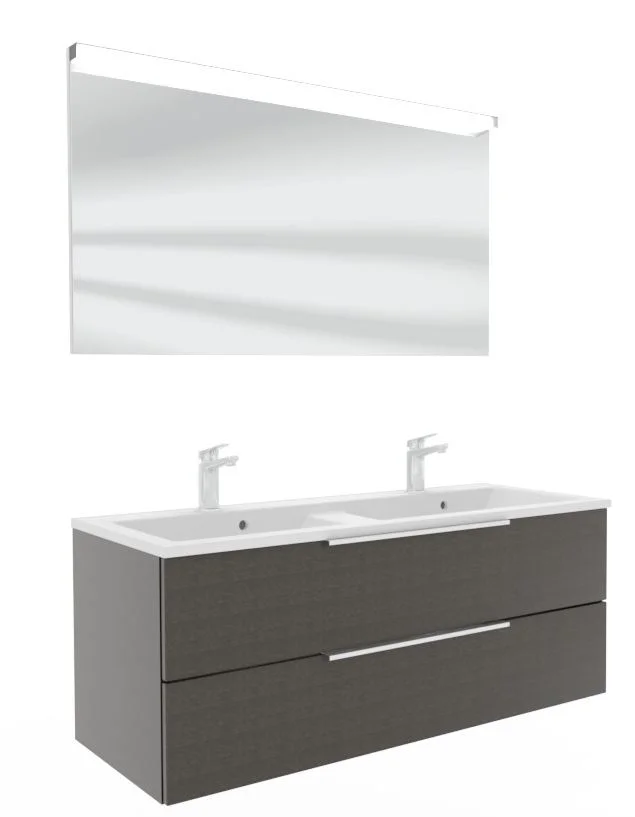 Puris Fresh Badmöbel Set mit Mineralmarmor- oder Glasdoppelwaschtisch - 120 cm - Ansicht 17
