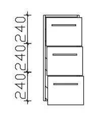 Pelipal Neutrales Highboard - 3 Auszüge - Breitenvariabel
