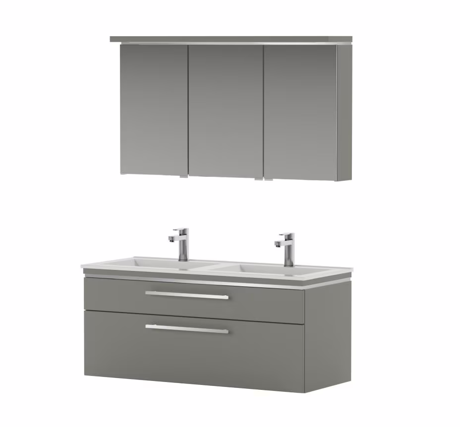 Puris Cool Line Badmöbel Set mit Doppelwaschplatz - 120 cm - Ansicht 4