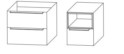 Variante 120 cm - 2: WUA3360P3 Waschtischunterschrank + UTA376A01 Plattenunterschrank