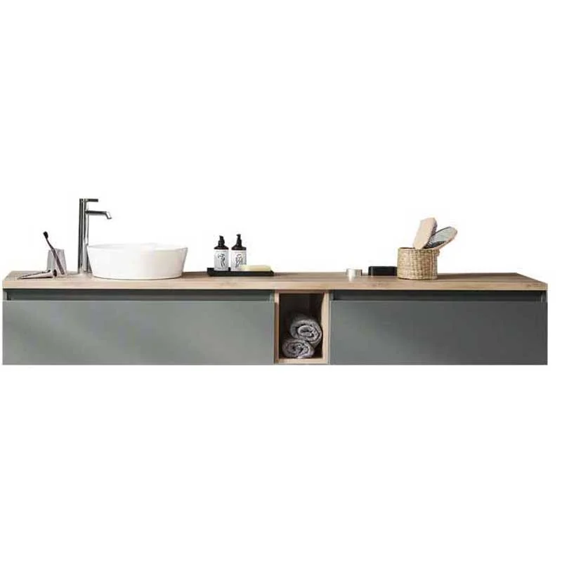 Puris Vialli Waschtisch mit Unterschrank 200 cm breit - Becken links