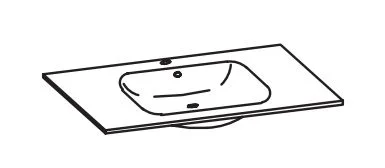 980.789904 Glaswaschtisch / weiß / Breite 99 cm / Höhe 1,5 cm / Tiefe 44,5 cm
