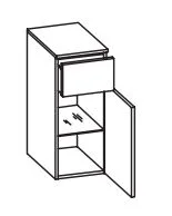 328.013040 - Unterschrank / 1 Drehtüre / 1 Schubkasten / 1 Einlegeboden / Breite 30 cm / Höhöe 72 cm / Tiefe 33 cm
