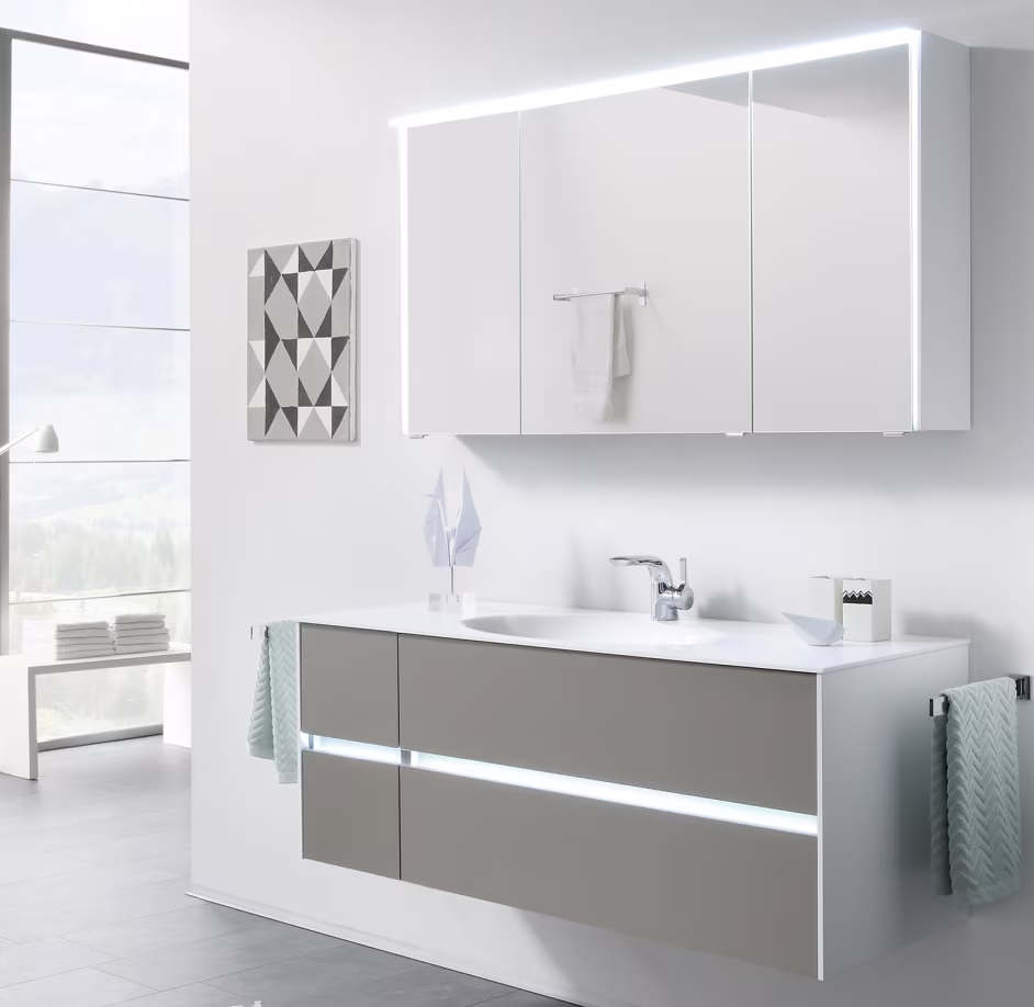 Calmo Badmöbelset Stilaro 133 cm breit - Becken mittig