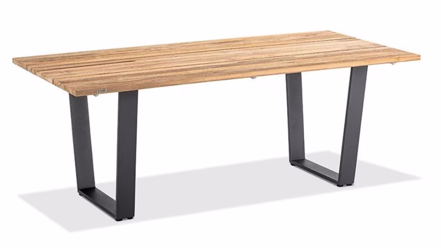 Niehoff Garden Esstisch Noah mit Trapezkufe Anthrazit - Teak Platte / T3G7- - Ansicht 2