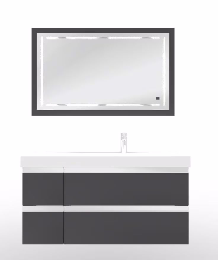 Puris c!puro Badmöbel Set - 120 cm Becken - Ablage links / mit 4 Auszügen - Ansicht 3