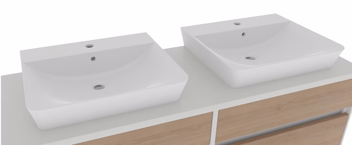 Puris Unique 2x Aufsatzwaschbecken Connect Air weiß IdealPlus - Sofort lieferbar