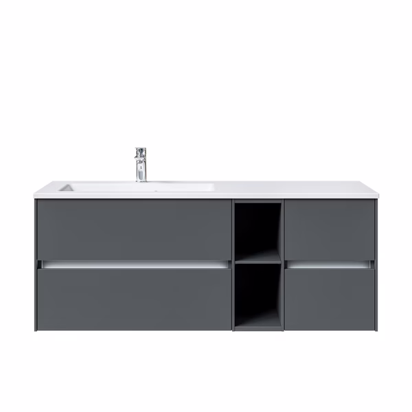 Unterschrank mit Regal - kleine Auszüge rechts / große Auszüge links