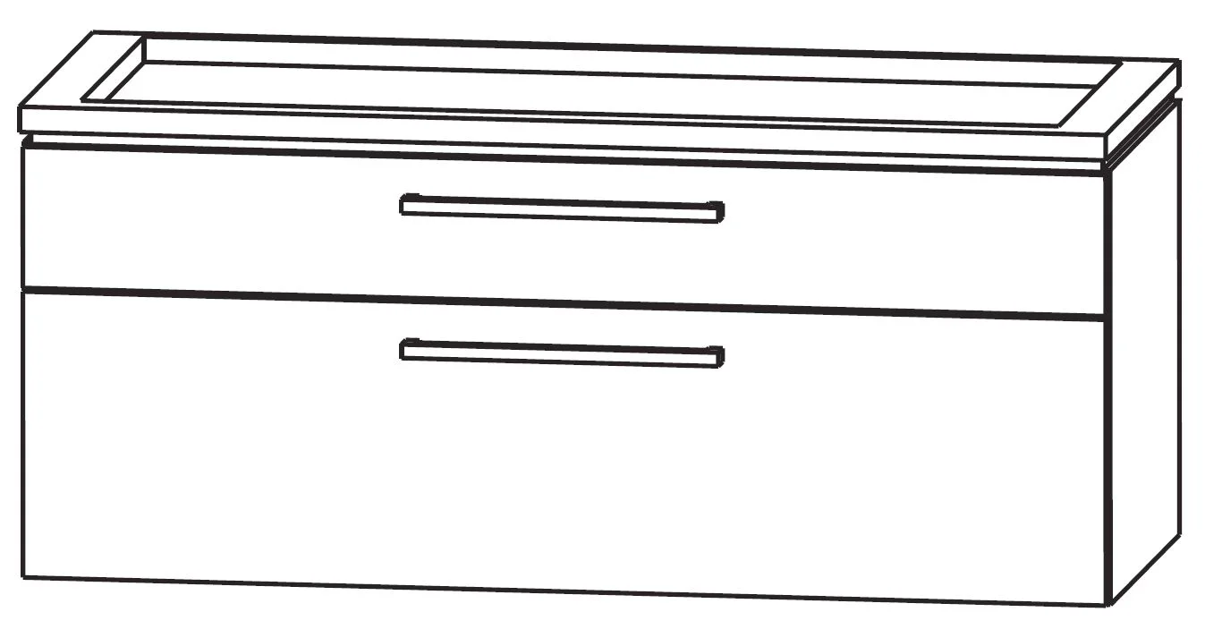 Waschtischunterschrank 120 cm - zwei Auszüge