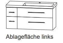Waschtisch rechts, Ablage links