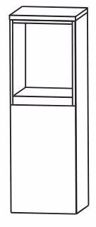 Puris Vialli Highboard 30 cm breit  mit offenem Fach - HBA533A6G L/R - Ansicht 2