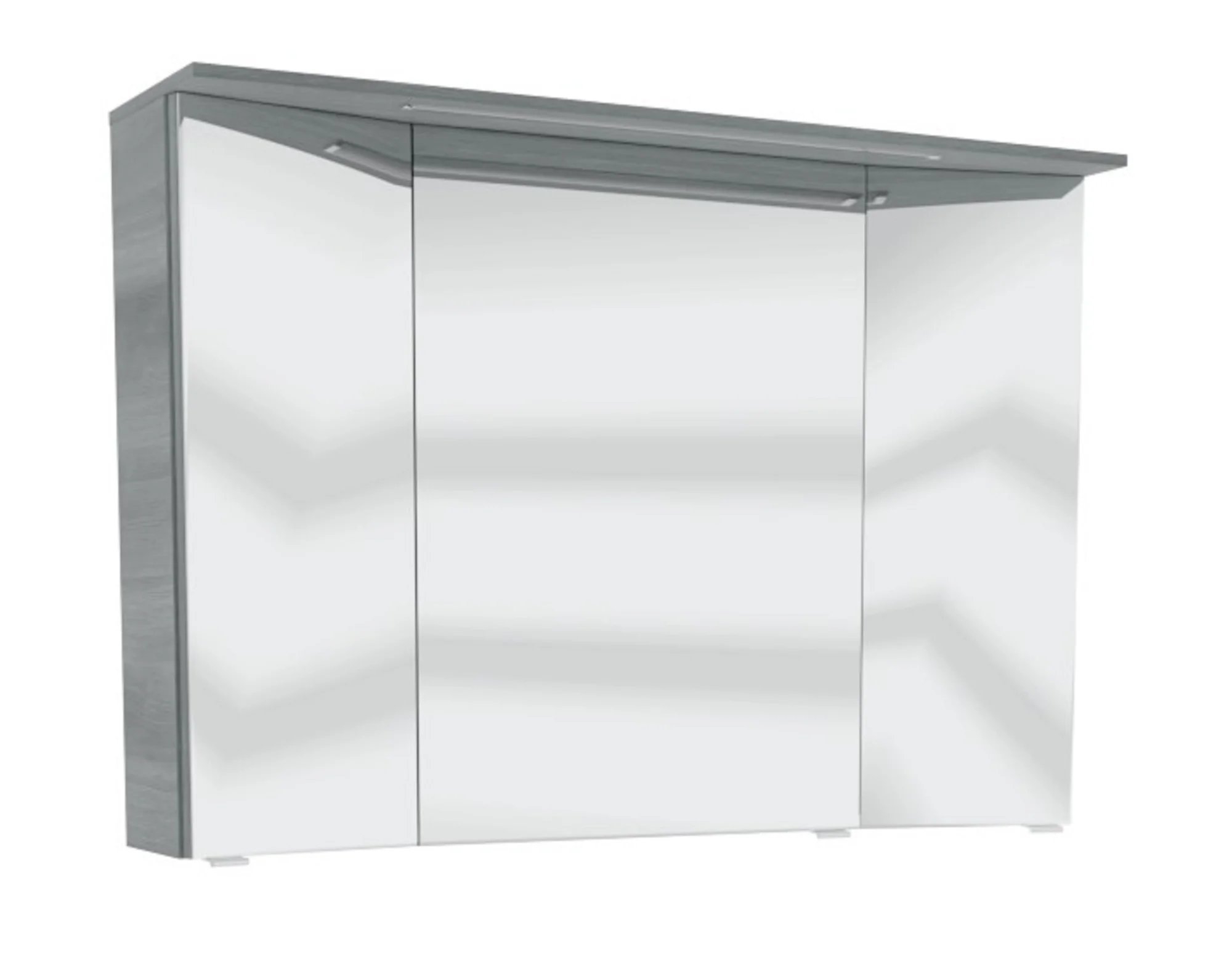 Spiegelschrank 3D mit LED-Leuchte im Kranzboden