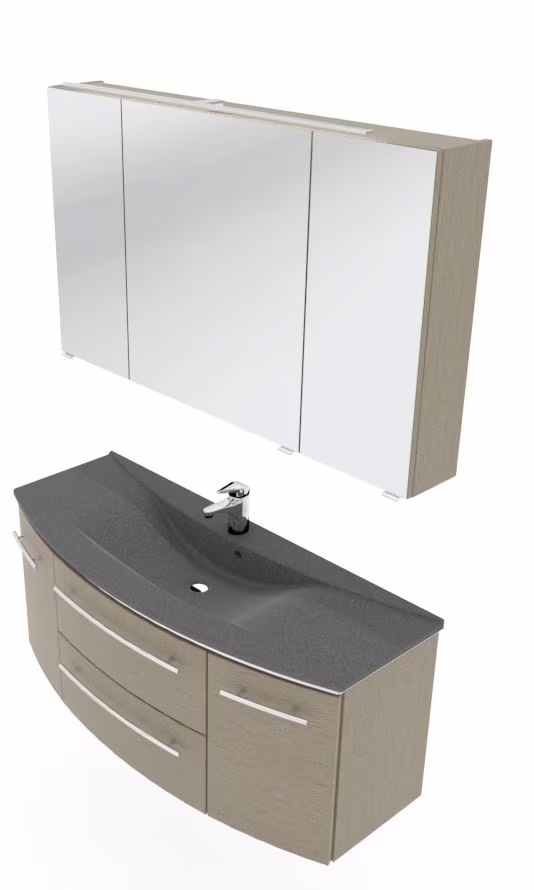Marlin 3040city Badmöbel Set mit Mineralmarmorwaschtisch - 120 cm - Ansicht 18