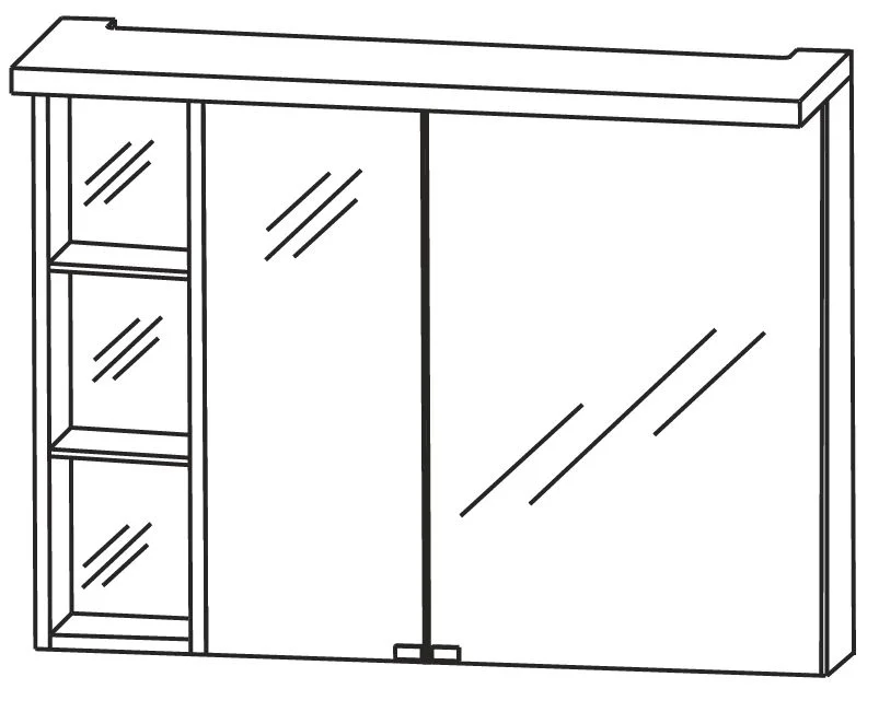 Puris Crescendo 2D Spiegelschrank 90 cm S2A439L26 - Ansicht 2