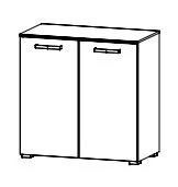 Türekommode mit 2 Türen / Breite 80 cm / Höhe 81 cm / Tiefe 42 cm