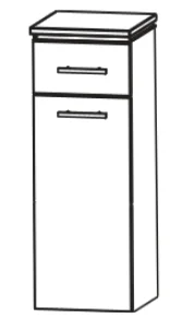 Puris Cool Line Highboard 30 cm HBA553A5W Weiß hgl / Weiß - Sonderpreis - sofort lieferbar - Ansicht 2