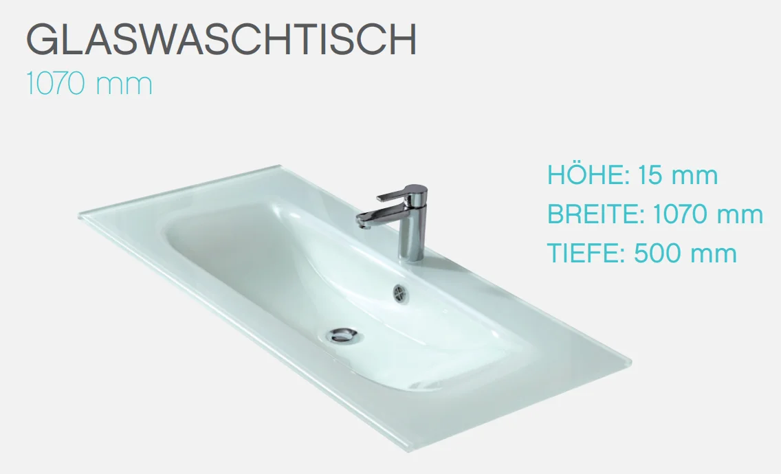 Pelipal TrenTino Badmöbel Set 107 cm - Konfigurator mit Badspiegel - Ansicht 4