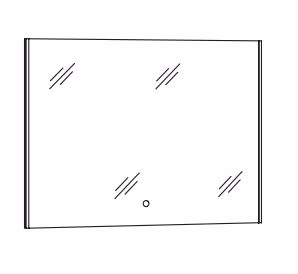 SPBSA10 Flächenspiegel, Sensorschalter, seitliche LED-Beleuchtung, Helligkeit dimmbar - Maße: 100x70x2,8 cm
