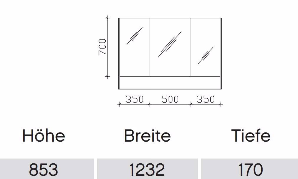 Pelipal 6040 Spiegelschrank 123 cm / mit offenem Fach SENE00212 - Ansicht 2