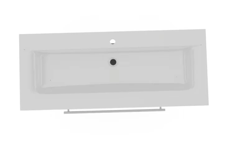 Glaswaschtisch - Nr. 82 Optiwhite mit 2 Hahnlöcher