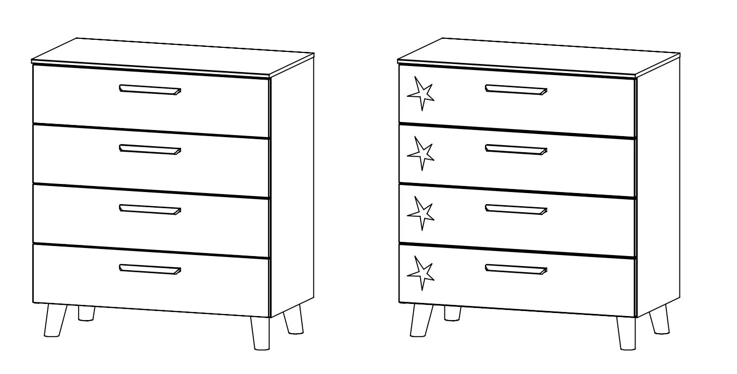 Rauch Select Mavi Extra / Kommoden-Varianten / Füße Wildeiche massiv - 90 cm hoch - Ansicht 2