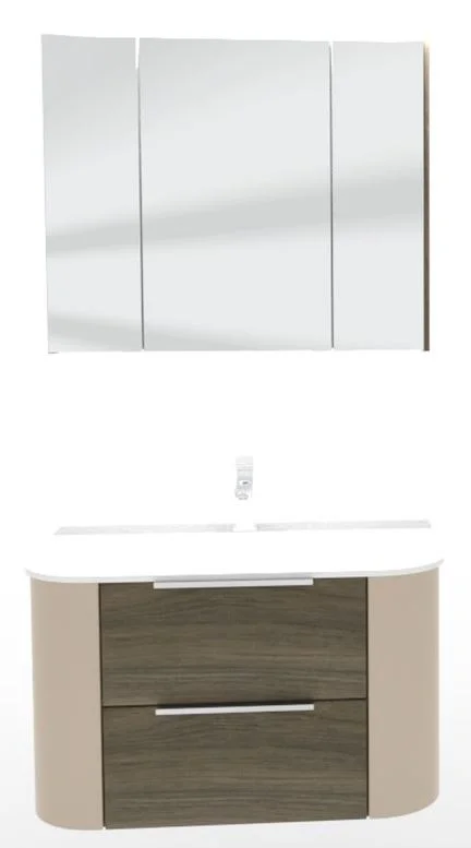 Puris Veluna Badmöbelset mit Stonepluswaschtisch und Spiegelschrank - 80 cm - Ansicht 4