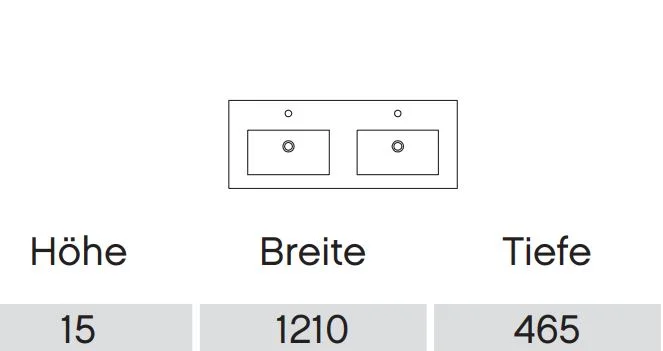 Pelipal 6040 Doppelwaschtisch mit Unterschrank 121 cm - 2 Auszüge - Ansicht 5