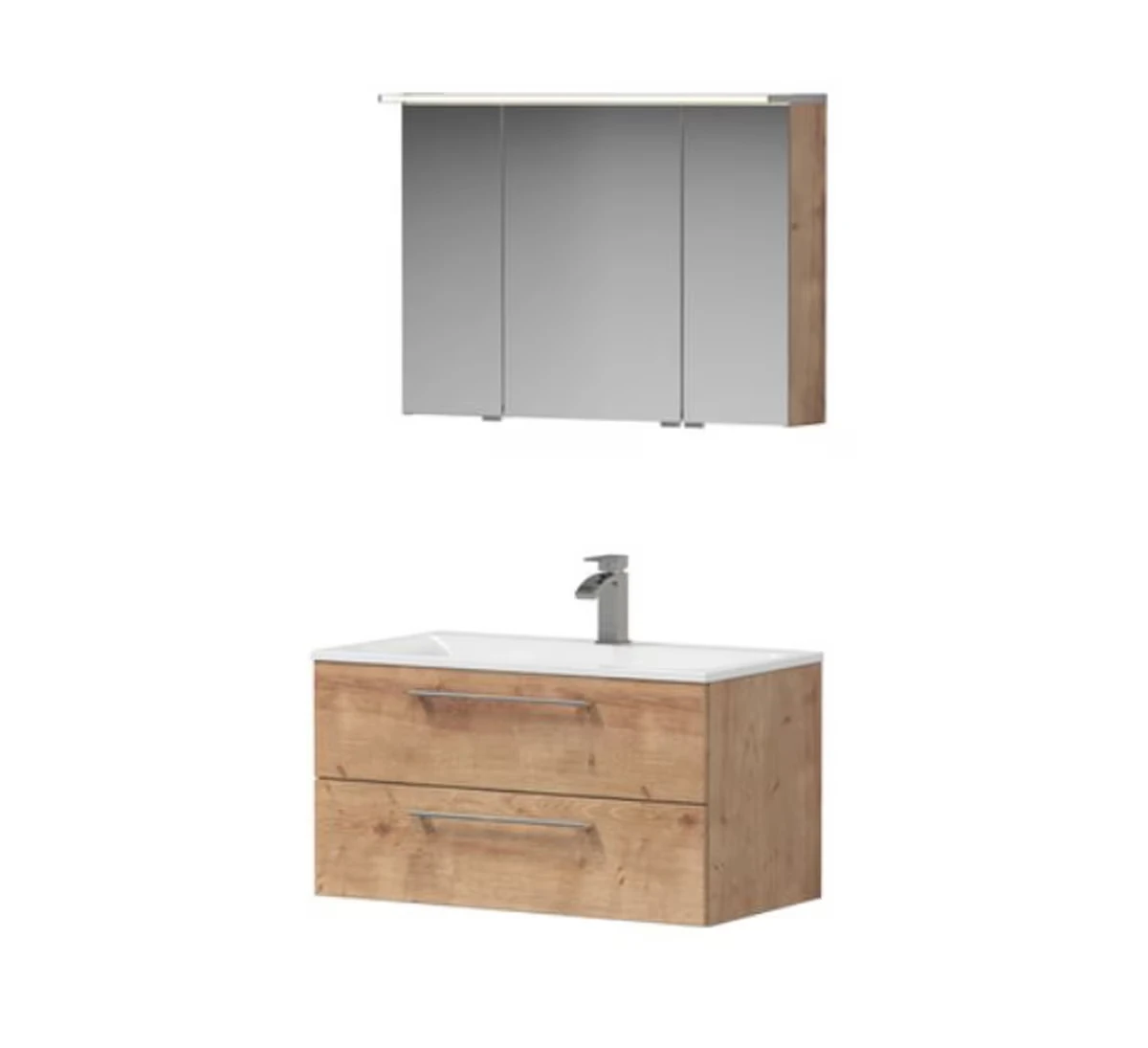 Puris Star Line Badmöbel Set - 90 cm – Unterschrank und Spiegelschrank wählbar