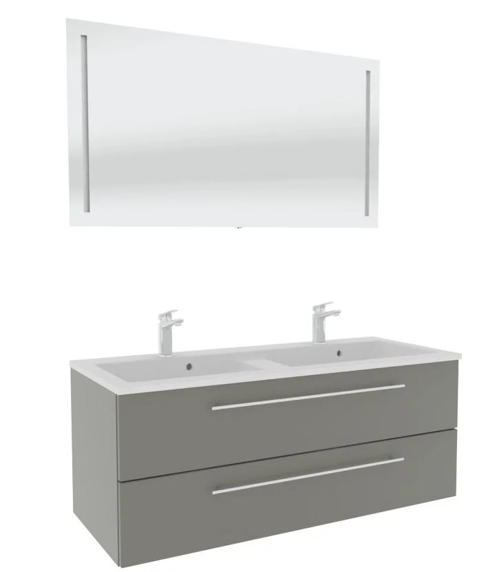 Puris Fresh Badmöbel Set mit Mineralmarmor- oder Glasdoppelwaschtisch - 120 cm - Ansicht 14