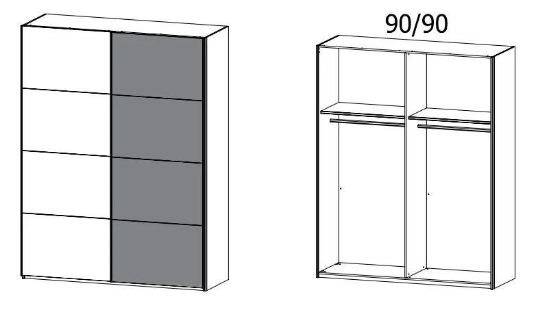 Rauch Orange Beluga Plus - Schwebetürenschrank Dekor - 2-farbig - Ansicht 5