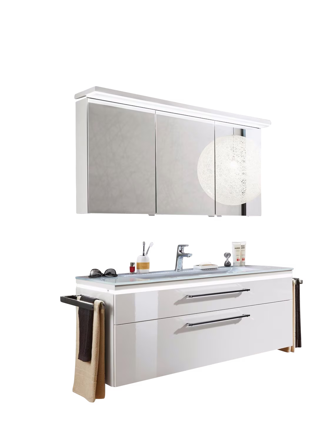 Puris Cool Line Badmöbelset 120 cm - mit Spiegelschrank Serie B - Ansicht 2