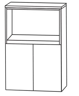 Puris Vialli Highboard 60 cm breit mit offenem Fach - HBA536A6G - Ansicht 2