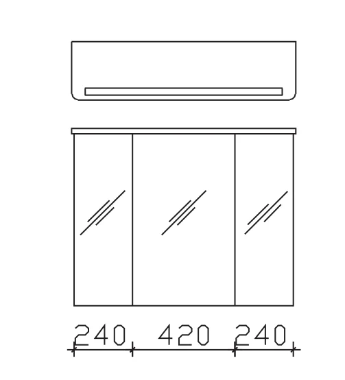 Pelipal 4005 Spiegelschrank 90 cm mit LED-Kranzbodenbeleuchtung - Ansicht 4