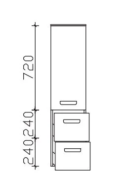 Pelipal Neutraler Midischrank 1 Tür, 2 Auszüge - Breitenvariabel