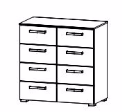 Schubkommode mit 8 Schubkästen / Breite 80 cm / Höhe 81 cm / Tiefe 42 cm