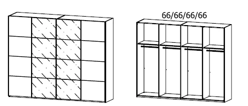 Rauch Oragen Belus Plus - Schwebetürenschrank Dekorfarben / Front Absetzung Glas - Ansicht 6