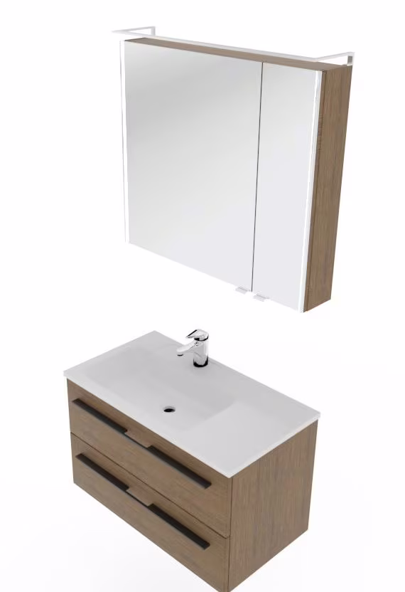 Marlin 3250star Badmöbel Set mit Ablage rechts - 80 cm breit - Ansicht 2