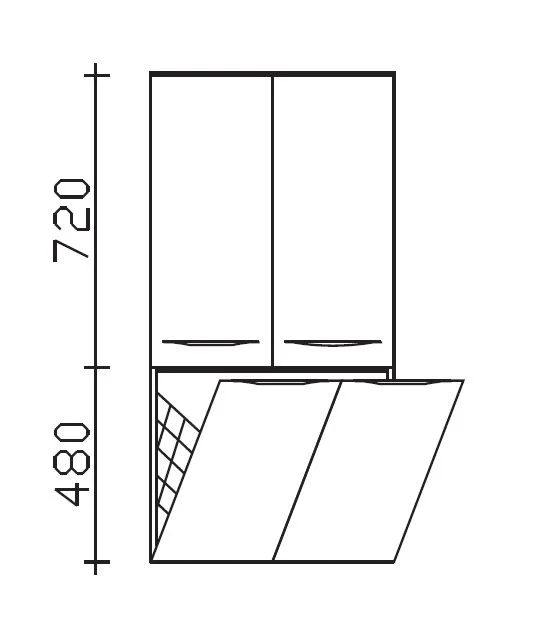 Pelipal 6025 Midischrank mit Wäschekippe 60 cm 6025-MSW 60-04 - Ansicht 3