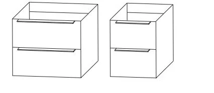 Variante 130 cm - 3: WUA3390P3 Waschtischunterschrank + UTA3340RG Plattenunterschrank