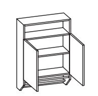 335.016039 Handtuchhalterschrank / 2 Drehtüren / 1 Einlegeboden / 2 Handtuchhalterstangen, chromfarbig / Breite 60 cm / Höhe 87 cm / Tiefe 20 cm